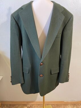 Polo University Club Ralph Lauren Camel Hair Sport Coat Green Large Classic Mens